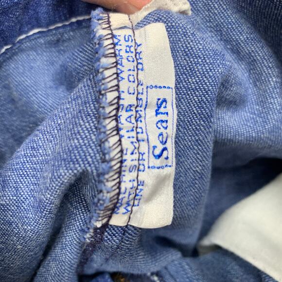 70s Vintage High Waisted Jeans Waist 26" Topstitched Pattern Waist - Picture 6 of 6